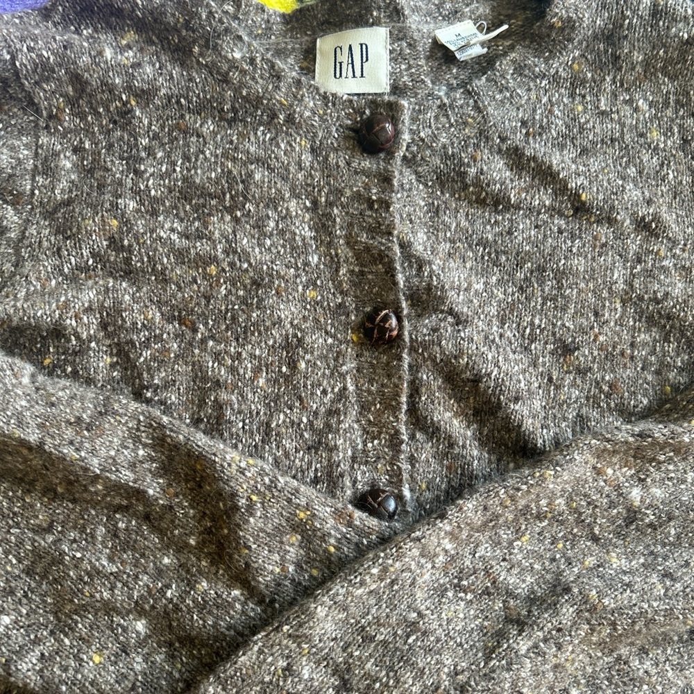 GAP Women's Speckled Brown Cardigan